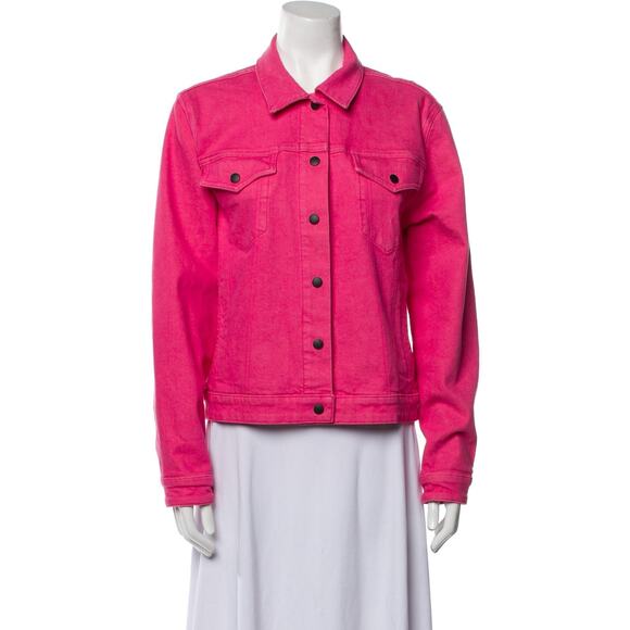 Rag & Bone Nico Denim Jacket - L - Bull Pink - Picture 1 of 6